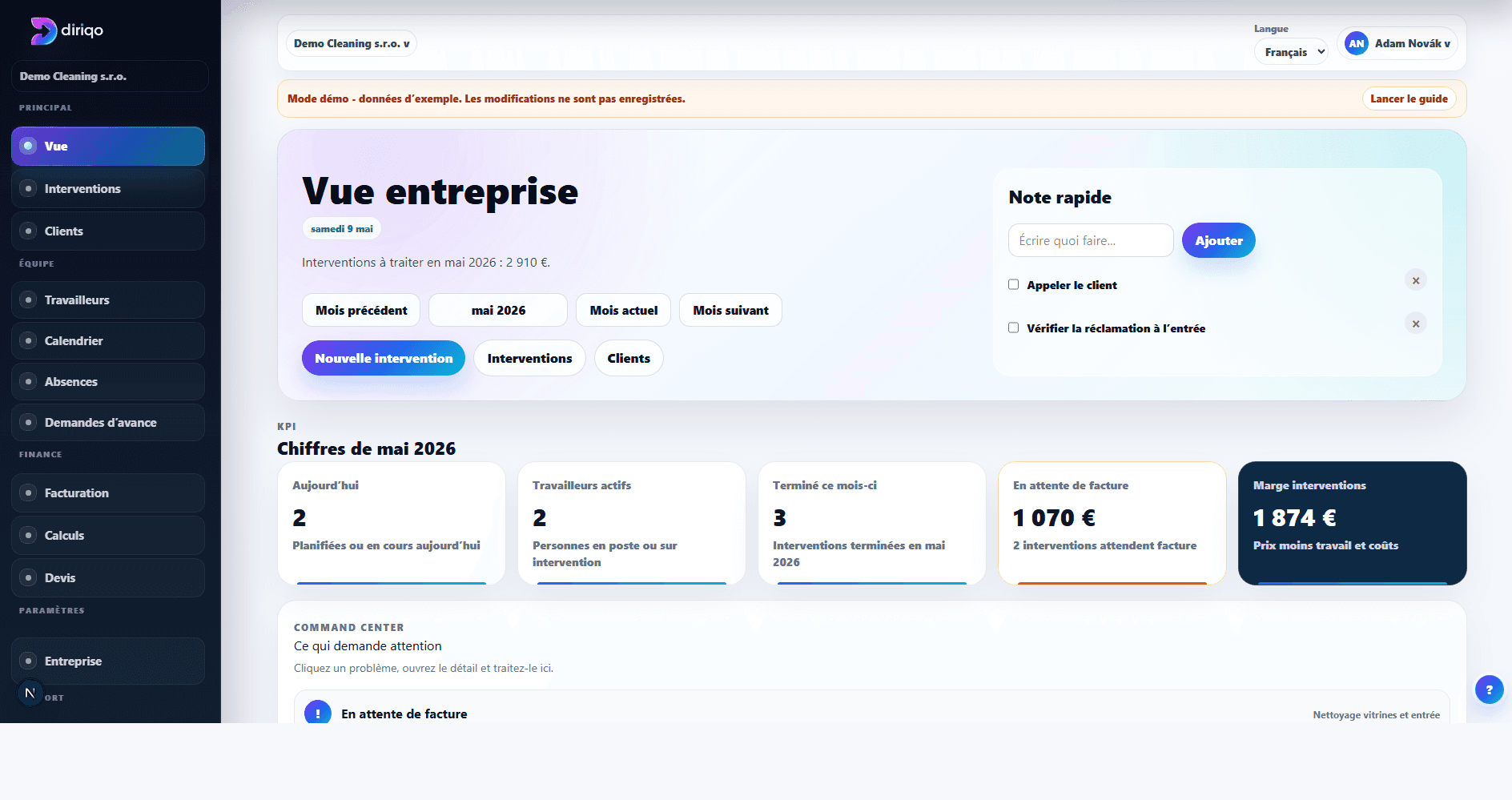 Vue interventions